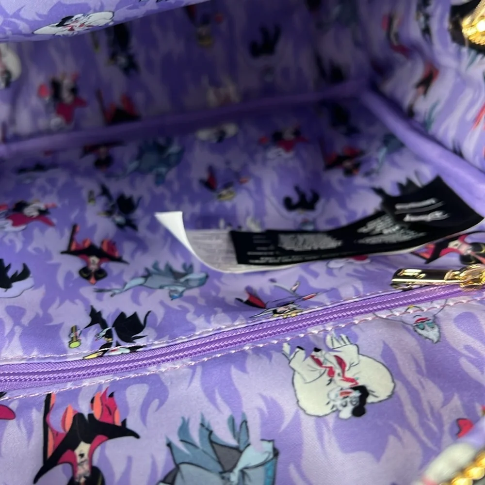 Loungefly Disney Villains Purple Flame Mini Backpack‎ Exclusive NWOT